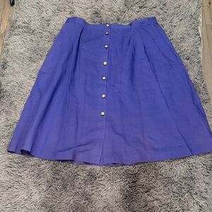 Chic Purple A-Line Skirt with Button Detail